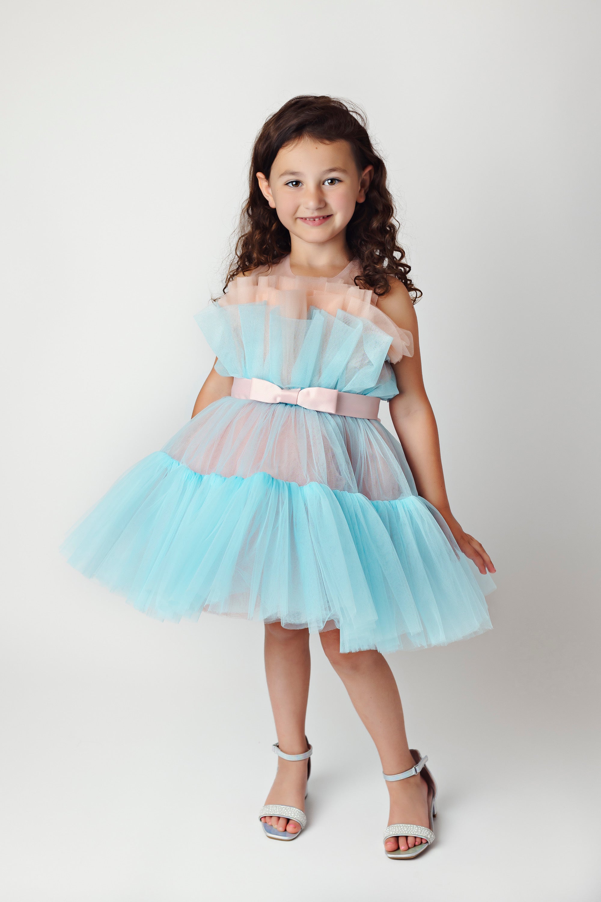 Mint Green and Pink Tulle Dress