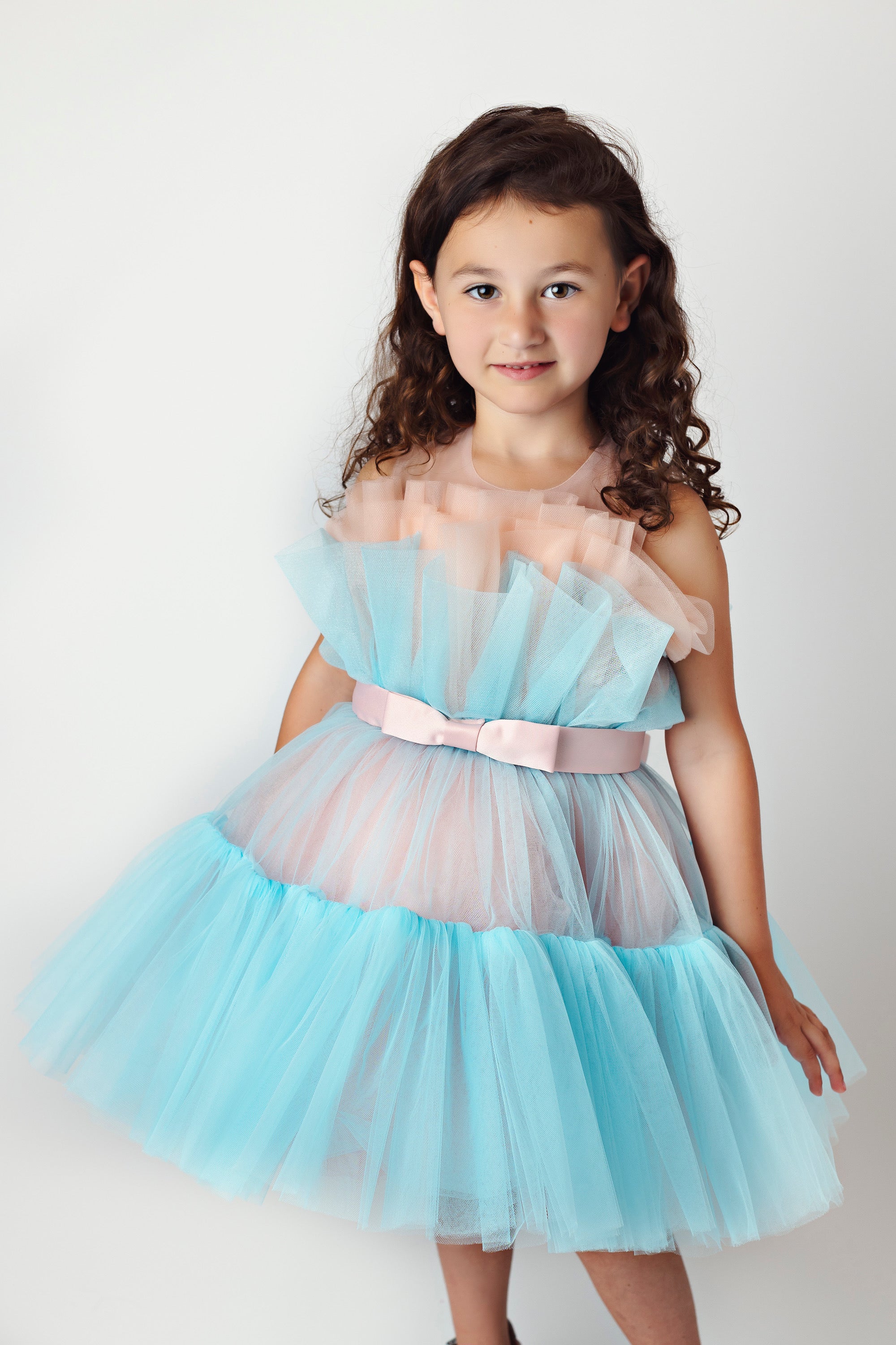 Mint Green and Pink Tulle Dress