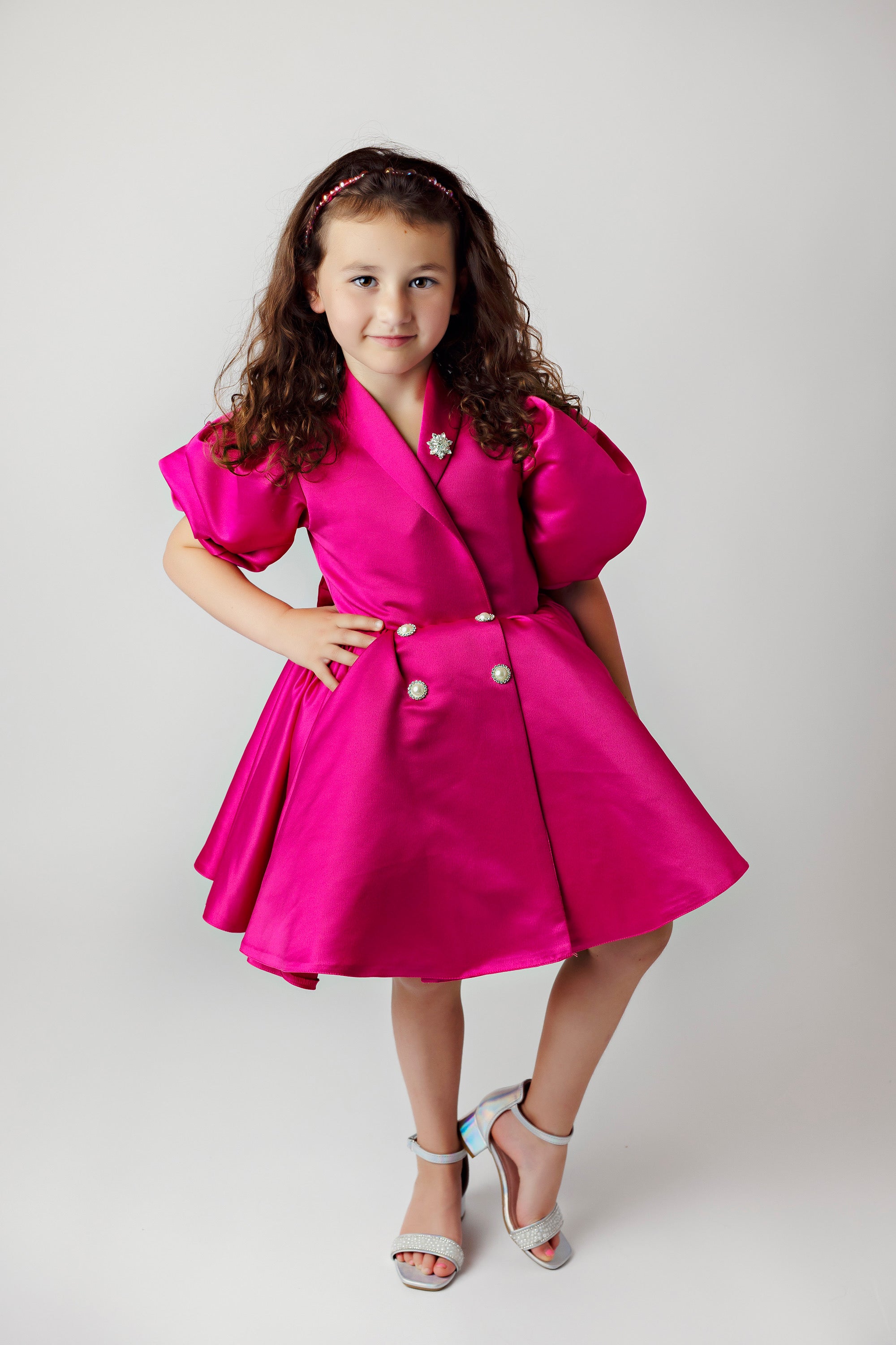 Hot Pink Blazer Suit Dress