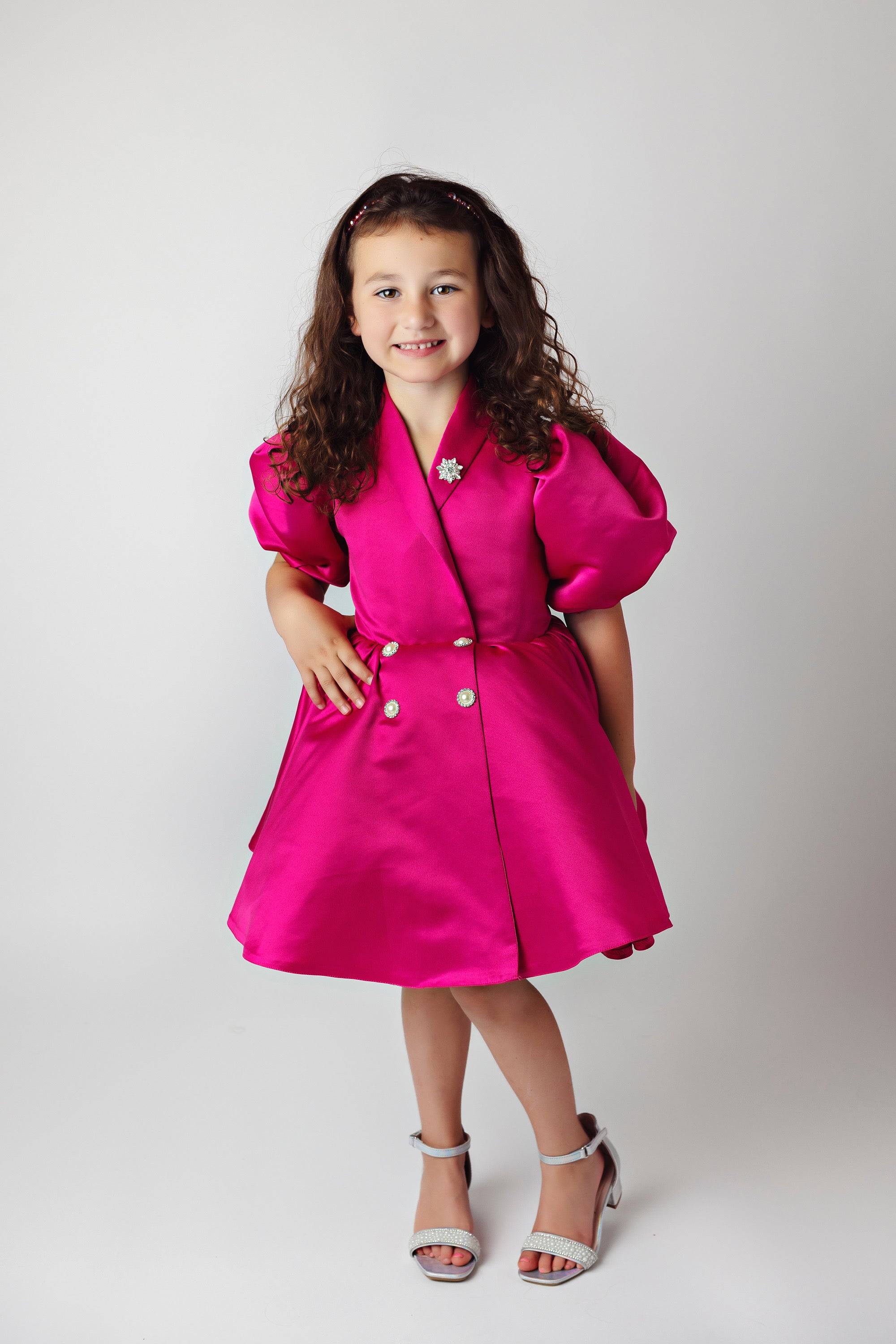 Hot Pink Blazer Suit Dress