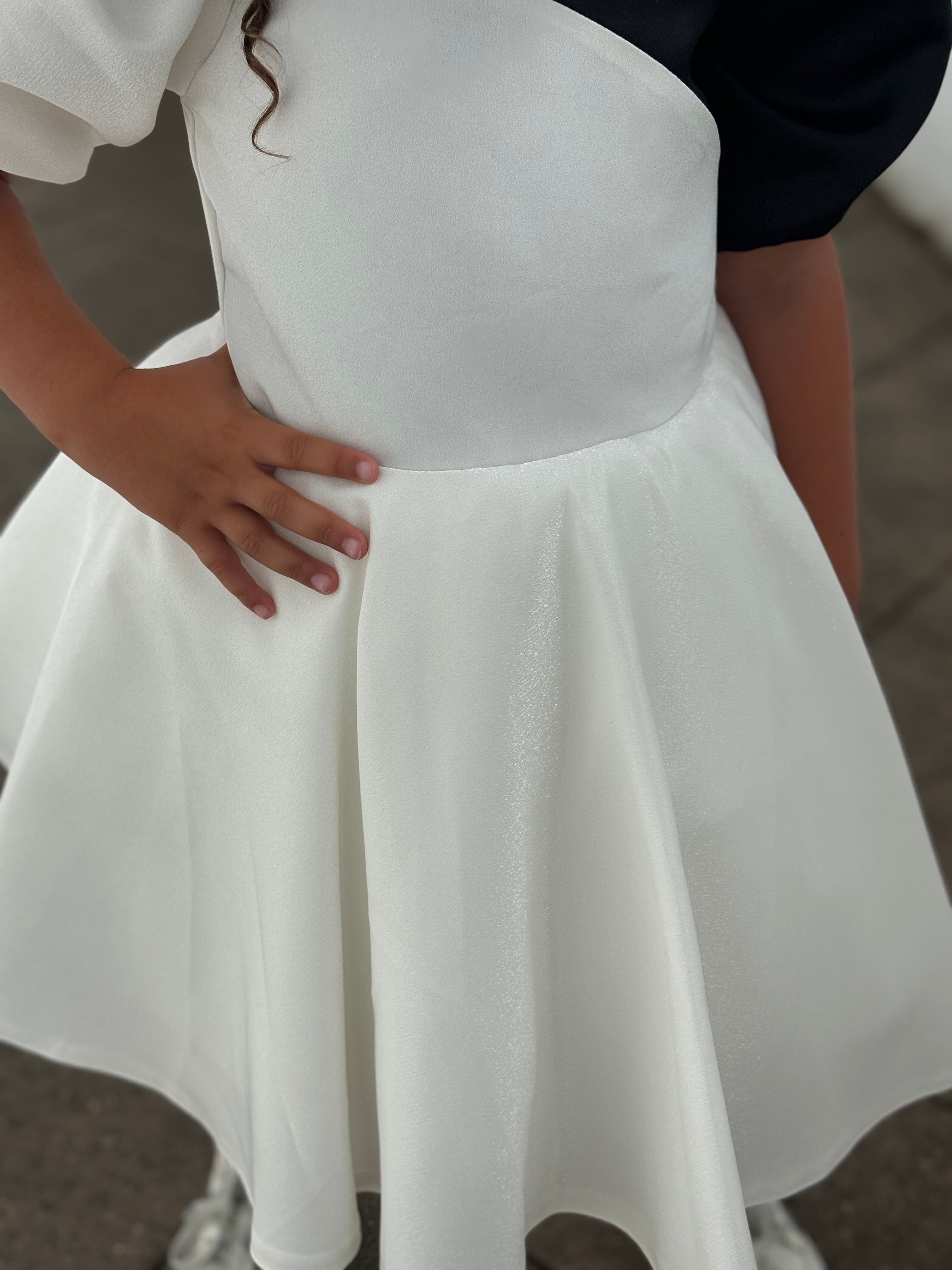 White and Black Shimmer Dress