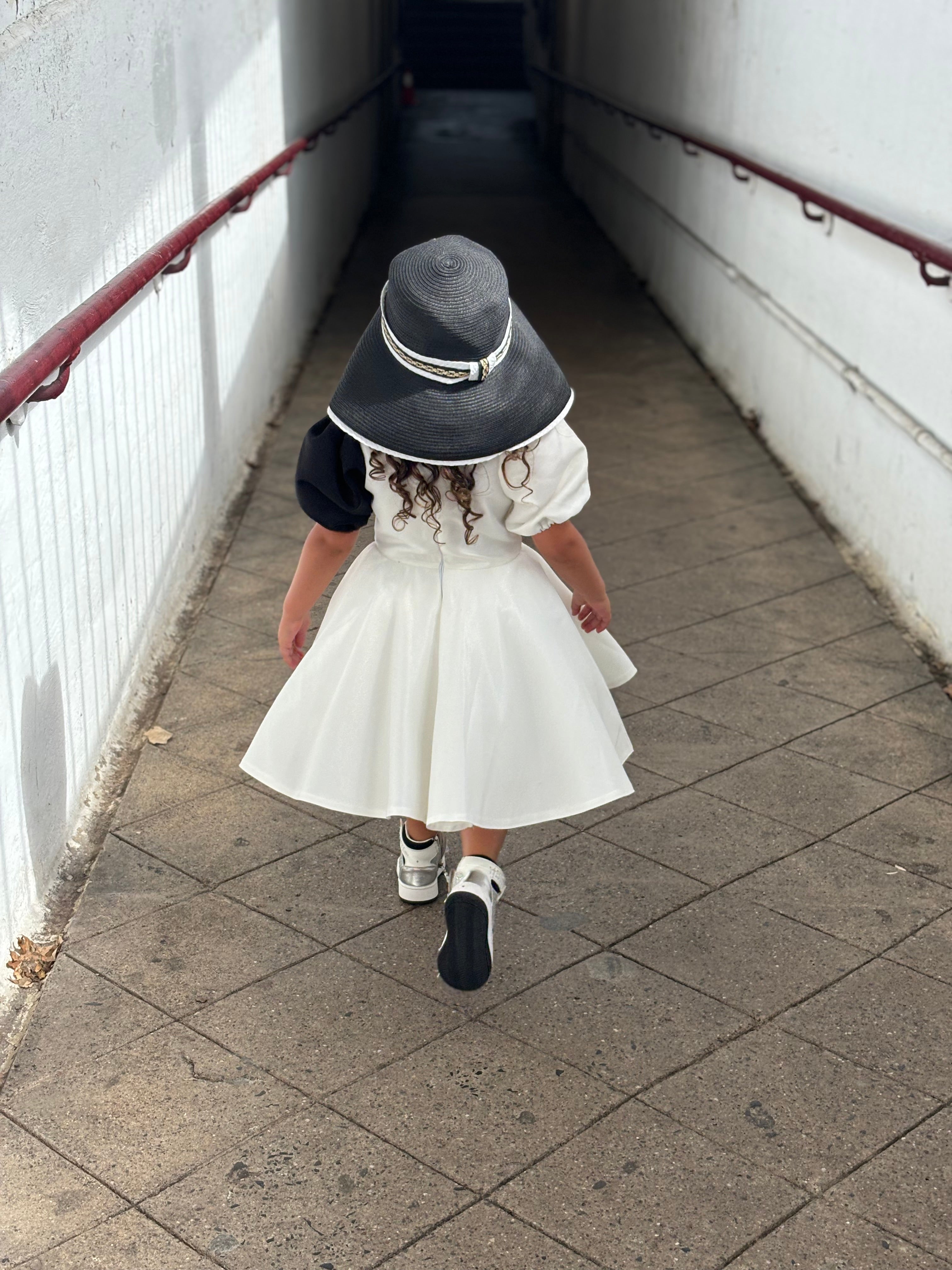 White and Black Shimmer Dress