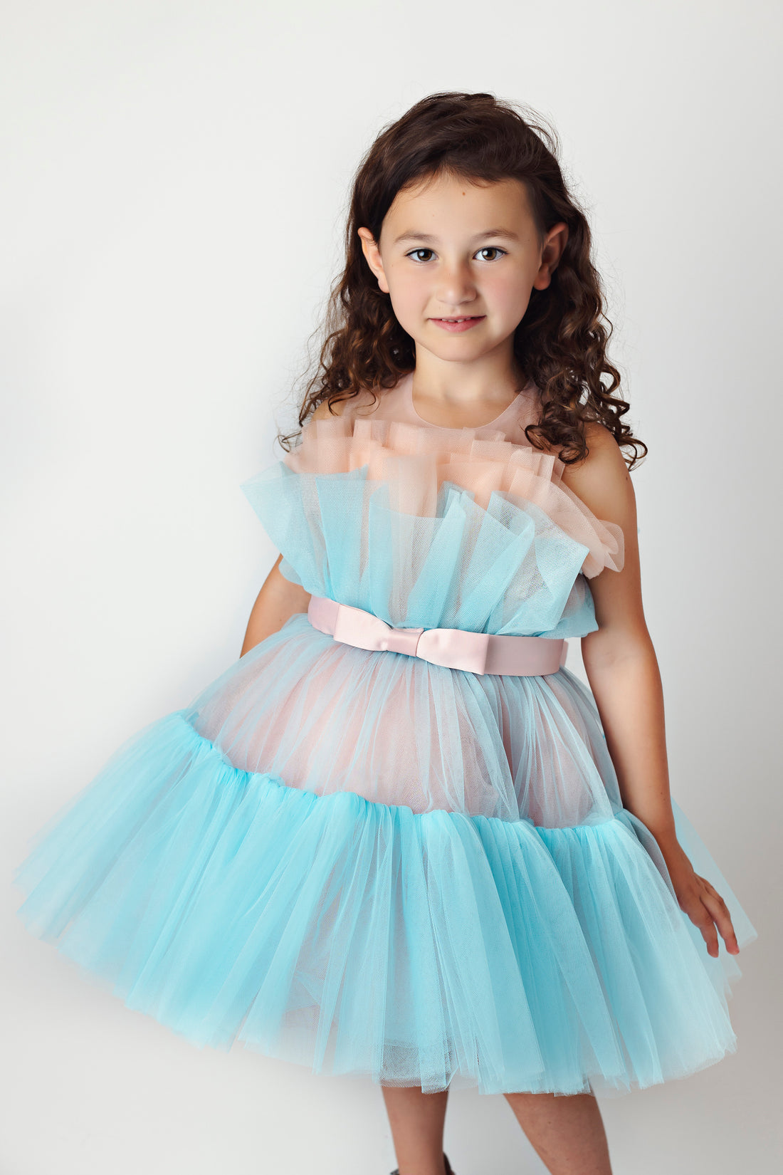 Mint Green and Pink Tulle Dress