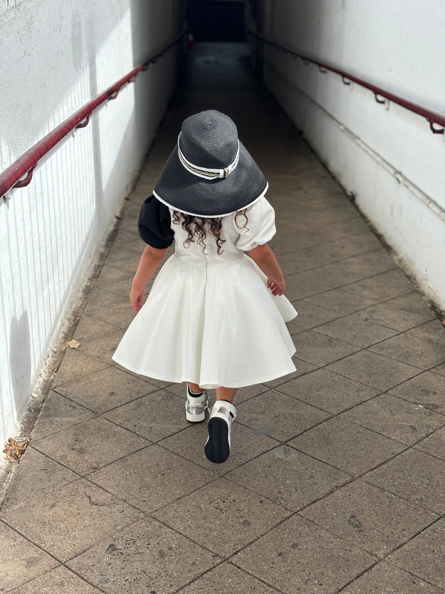 White and Black Shimmer Dress