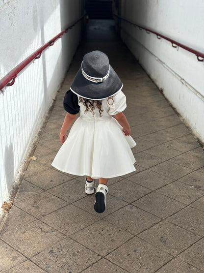 White and Black Shimmer Dress